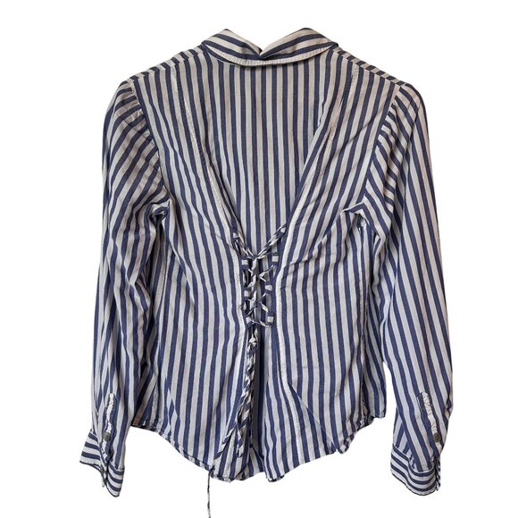 Pilcro & The Letterpress Womens Striped Button-Up Long Sleeve Size 6 Small - Picture 2 of 9